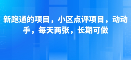 新跑通的项目，小区点评项目，动动手，每天两张，长期可做-北风网赚