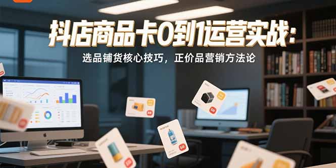 抖店商品卡0到1运营实战:选品铺货核心技巧,正价品营销方法论-北风网赚
