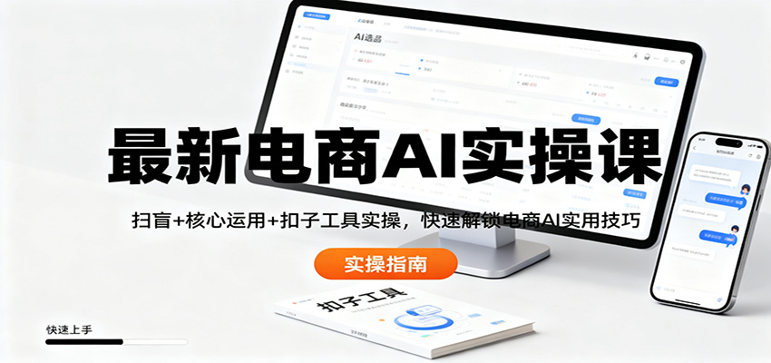 最新电商AI实操课:扫盲+核心运用+扣子工具实操,快速解锁电商AI实用技巧-北风网赚