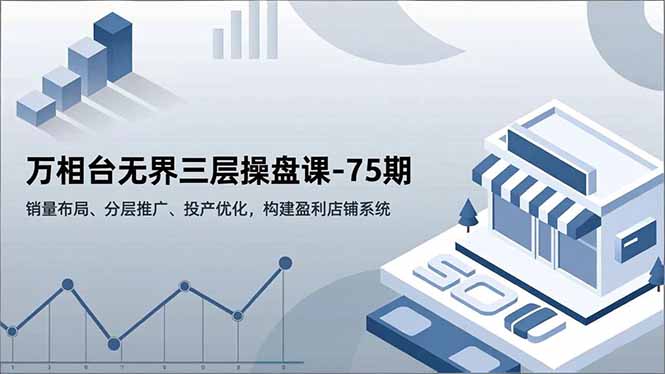 万相台无界三层操盘课-75期，销量布局、分层推广、投产优化，构建盈利店铺系统-北风网赚
