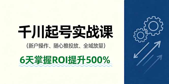 抖音千川起号实战课,新户操作,随心推投放,全域放量,6天掌握ROI提升500%-北风网赚
