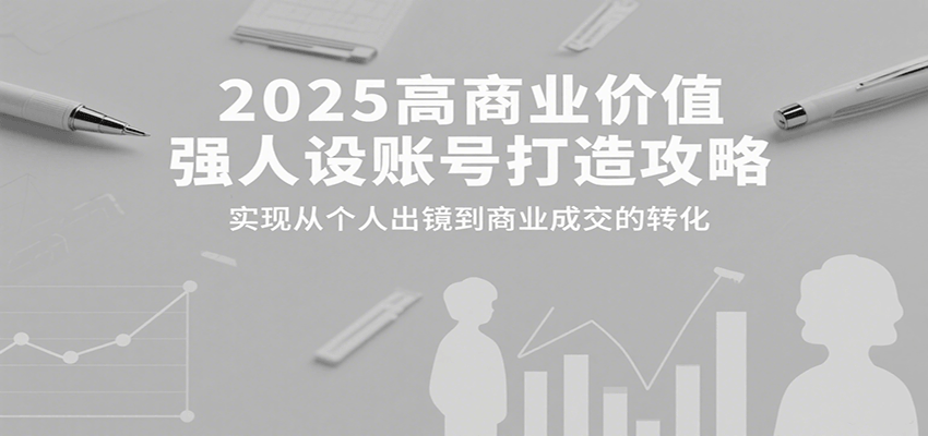 2025高商业价值强人设账号打造攻略,实现从个人出镜到商业成交的转化-北风网赚