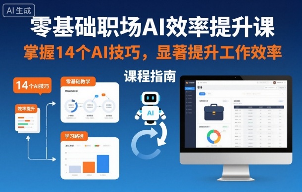 零基础职场AI效率提升课,掌握14个AI技巧,显著提升工作效率-北风网赚