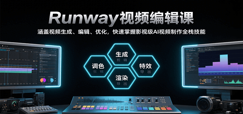 Runway视频编辑课，涵盖视频生成、编辑、优化，快速掌握影视级AI视频制作全栈技能-北风网赚