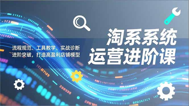 淘系系统运营进阶课2.0，流程规范、工具教学、实战诊断，进阶突破，打造高盈利店铺模型-北风网赚