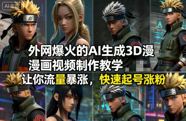 外网爆火的AI生成3D漫画视频制作教学,让你流量暴涨,快速起号涨粉!-北风网赚