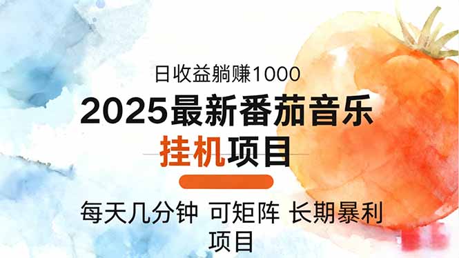 2025年最新番茄音乐人挂机项目,每天几分钟,月入1000+,可矩阵,一台…-北风网赚