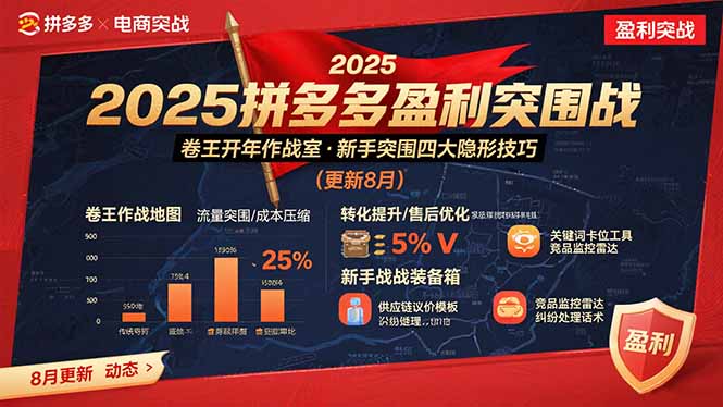2025拼多多盈利突围战:卷王开年作战室,新手突围四大隐形技巧(更新8月-北风网赚