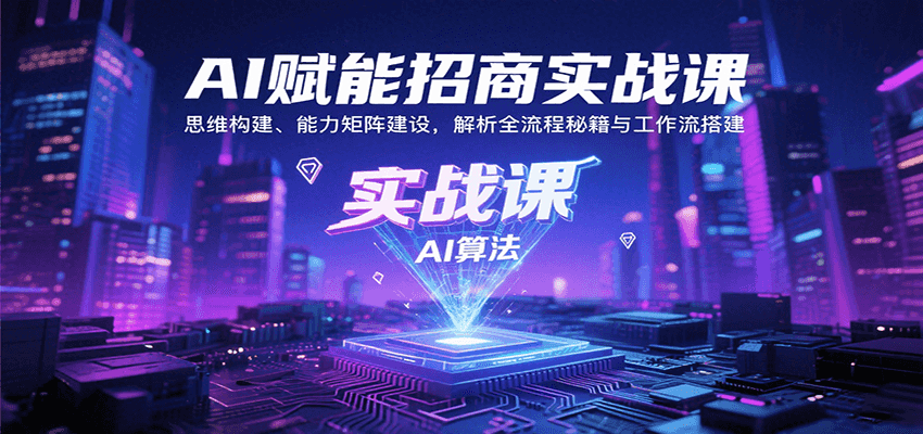 AI赋能招商实战课：思维构建、能力矩阵建设，解析全流程秘籍与工作流搭建-北风网赚