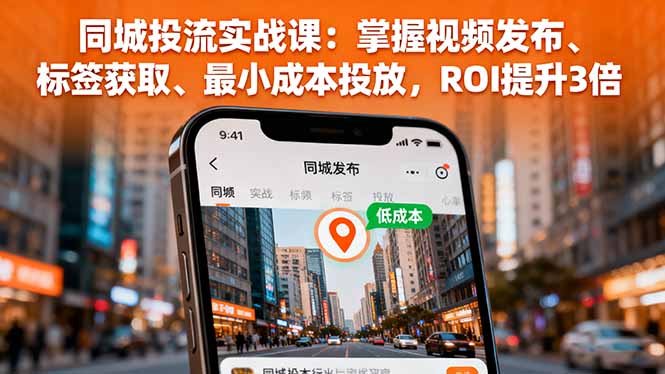 同城投流实战课:掌握视频发布、标签获取、最小成本投放,ROI提升3倍-北风网赚