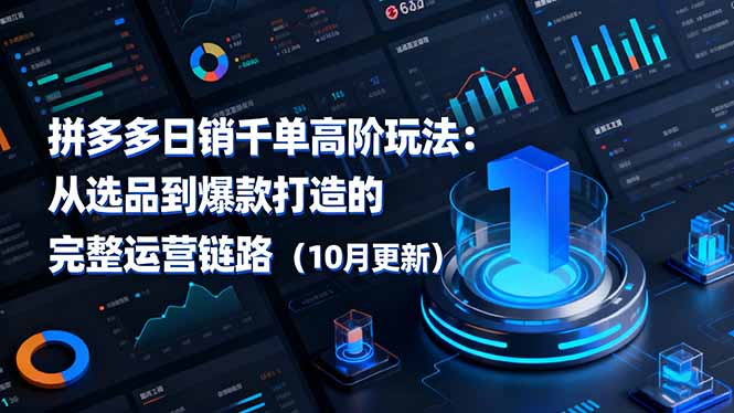 拼多多日销千单高阶玩法:从选品到爆款打造的完整运营链路(10月更新-北风网赚
