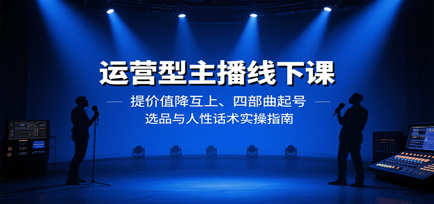 运营型主播线下课：提价值降互上、四部曲起号、选品与人性话术实操指南-北风网赚