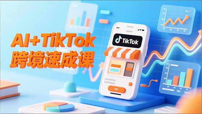 AI+TikTok跨境速成课，智能翻译、店铺定位、流程拆解，7天高效上线运营-北风网赚