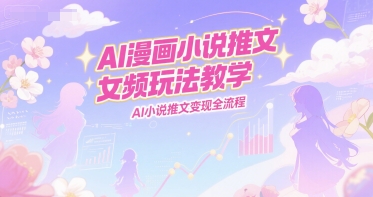 AI漫画小说推文女频玩法教学,AI小说推文变现全流程-北风网赚