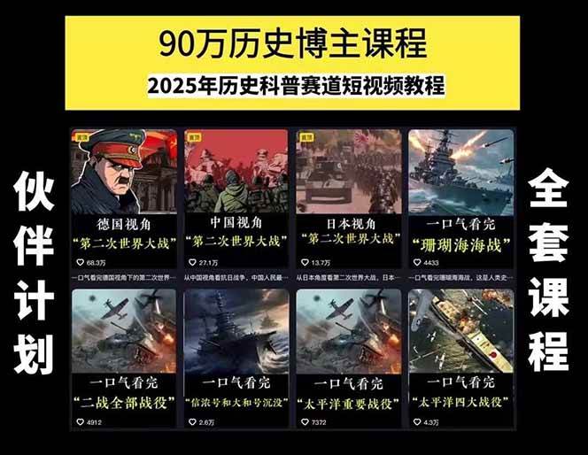 图片[1]-短视频历史赛道实战教程，手机电脑双端剪辑教程和账号运营指南与变现技巧-北风网赚