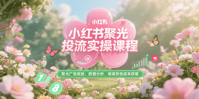 小红书聚光投流实操课程，聚光广告投放、数据分析、做高效低成本获客-北风网赚