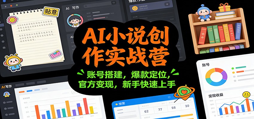 AI小说创作实战营：账号搭建，爆款定位，官方变现，新手快速上手-北风网赚
