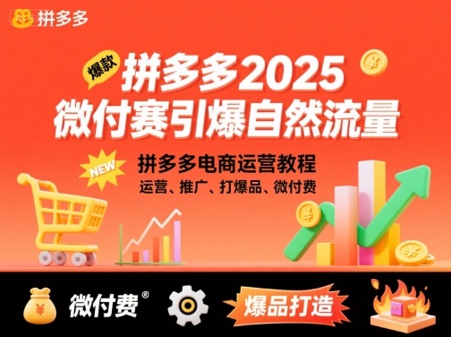 拼多多2025微付赛引爆自然流量,拼多多电商运营教程,运营、推广、打爆品、微付费