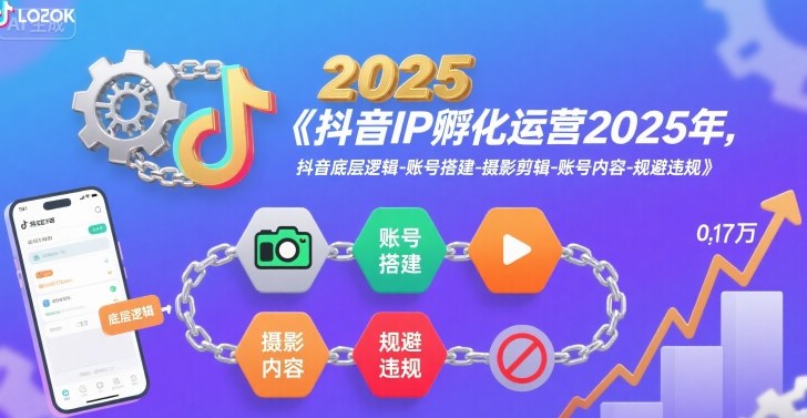 抖音IP孵化运营2025年，抖音底层逻辑-账号搭建-摄影剪辑-账号内容-规避违规-北风网赚