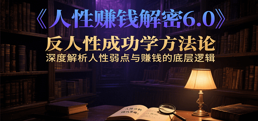 人性赚钱解密6.0,反人性成功学方法论,深度解析人性弱点与赚钱的底层逻辑-北风网赚