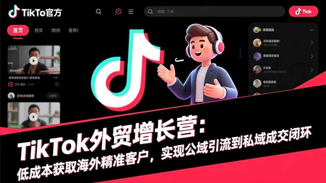 TikTok外贸增长营:低成本获取海外精准客户,实现公域引流到私域成交闭环-北风网赚