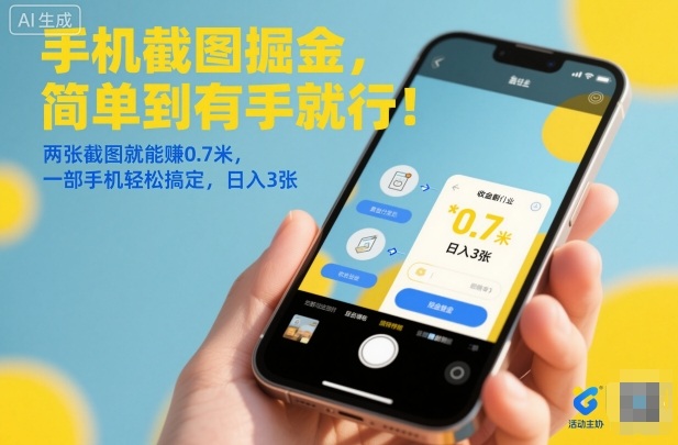 手机截图掘金,简单到有手就行!两张截图就能賺0.7米,一部手机轻松搞定,日入3张【揭秘】-北风网赚