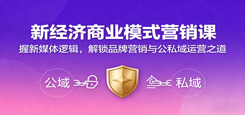 新经济商业模式营销课，握新媒体逻辑，解锁品牌营销与公私域运营之道-北风网赚
