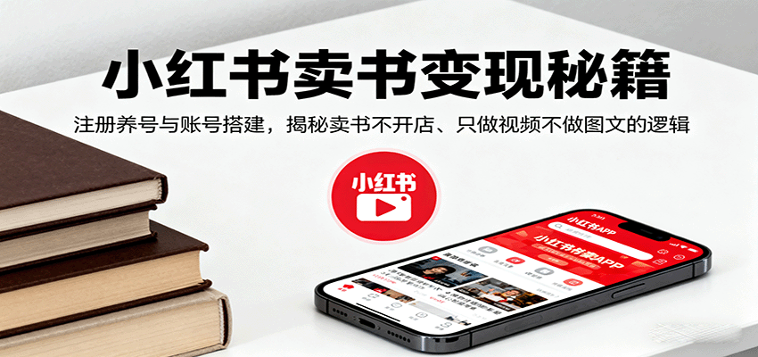小红书卖书变现秘籍,注册养号与账号搭建,揭秘卖书不开店、只做视频不做图文的逻辑-北风网赚