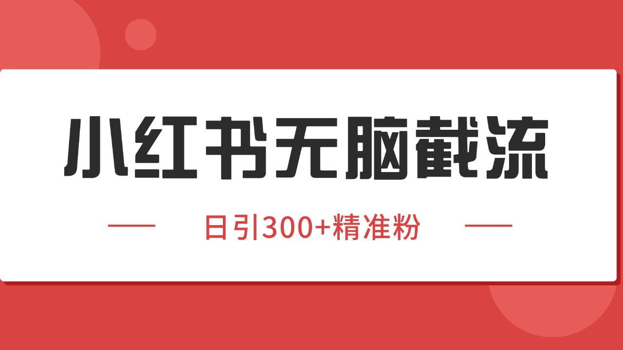 小红书截流同行客源，独家野路子获客玩法 日引200+暴力获客-北风网赚