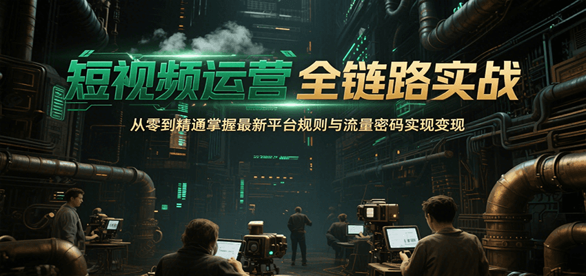 短视频运营全链路实战,从零到精通掌握最新平台规则与流量密码实现变现-北风网赚