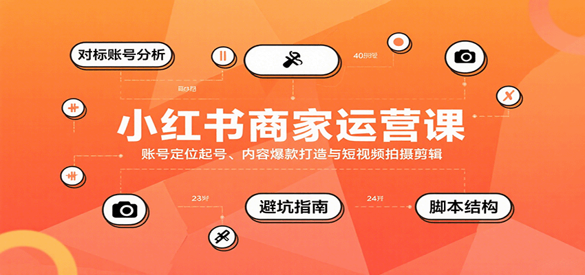 小红书商家运营课，账号定位起号、内容爆款打造与短视频拍摄剪辑-北风网赚