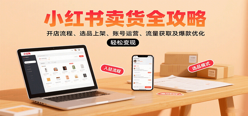 小红书卖货全攻略：开店流程、选品上架、账号运营、流量获取及爆款优化，轻松变现-北风网赚
