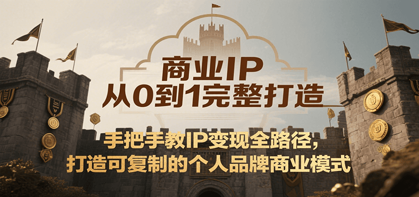 商业IP从0到1完整打造,手把手教IP变现全路径,打造可复制的个人品牌商业模式-北风网赚