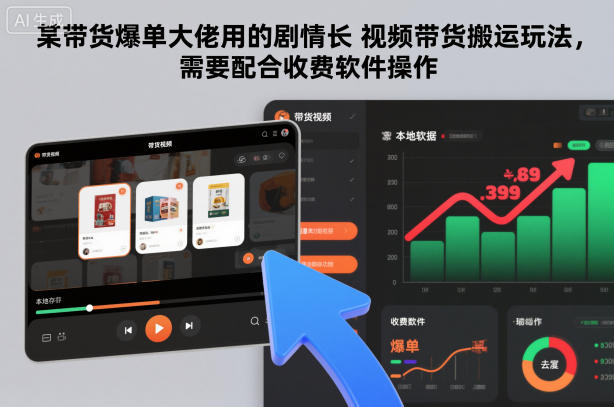 某带货爆单大佬用的剧情长视频带货搬运玩法，需要配合收费软件操作-北风网赚