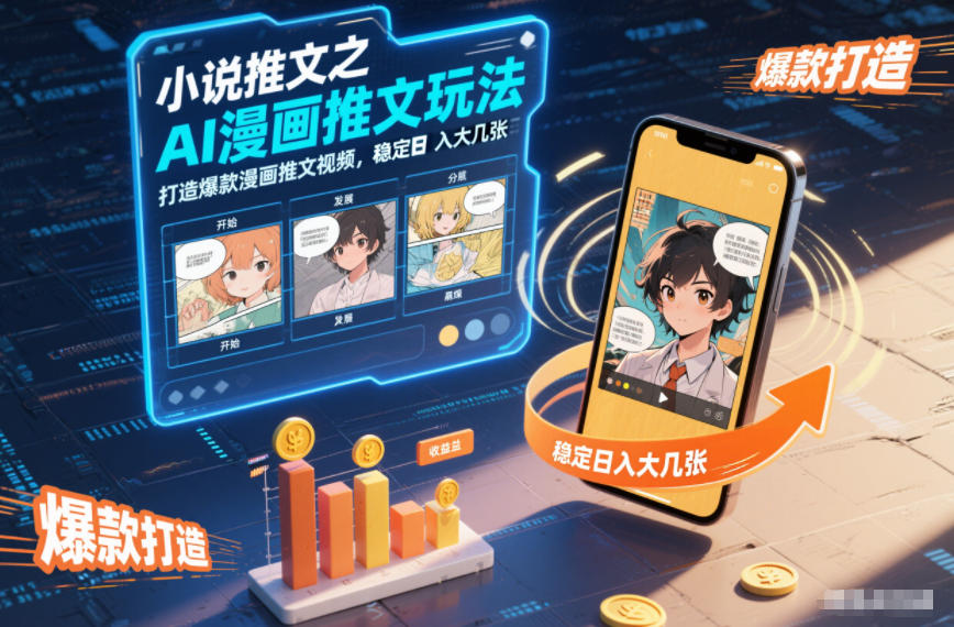 小说推文之AI漫画推文玩法，打造爆款漫画推文视频，稳定日入大几张-北风网赚