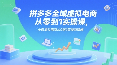 拼多多全域虚拟电商从零到1实操课,小白虚拟电商从0到1实操到精通-北风网赚
