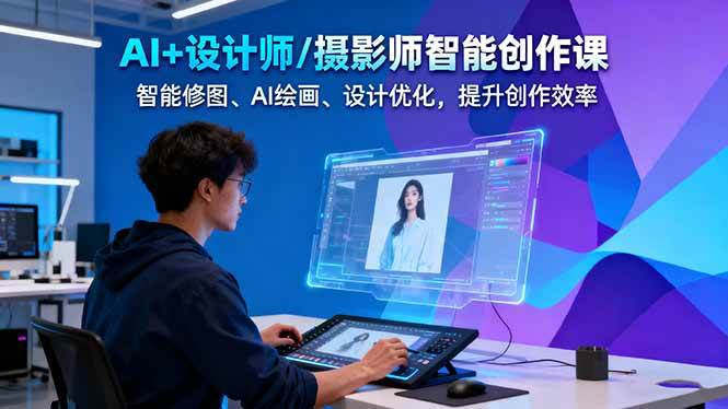 AI+设计师/摄影师智能创作课:智能修图、AI绘画、设计优化,提升创作效率-北风网赚