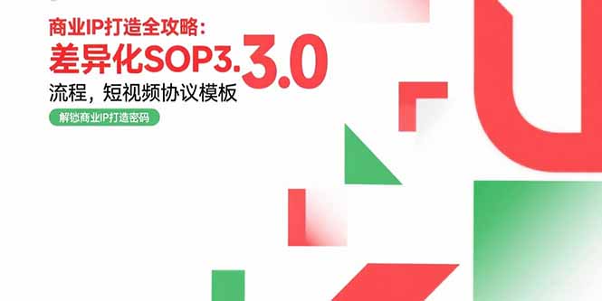 商业IP打造全攻略：差异化SOP3.0流程，短视频协议模板，婚恋项目实战案例-北风网赚