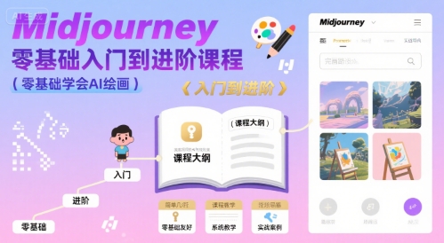 midjourney零基础入门到进阶课程,零基础学会AI绘画-北风网赚