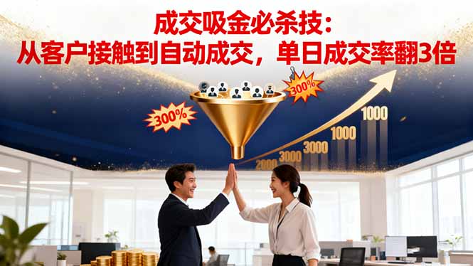 吸金成交营销必杀技:从客户接触到自动成交,单日成交率翻3倍-北风网赚