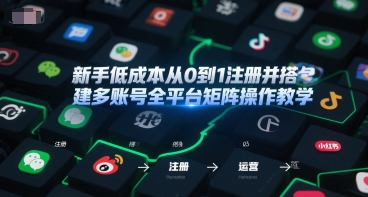 新手低成本从0到1注册并搭建多账号全平台矩阵操作教学,手机号-邮箱-IP-工具-北风网赚