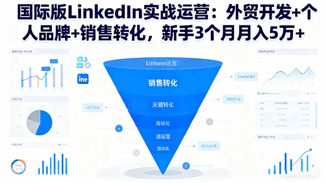 国际版LinkedIn实战运营:外贸开发+个人品牌+销售转化,新手3个月月入5万+-北风网赚