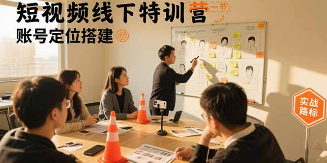 短视频线下特训营:账号定位搭建/口播号拍摄剪辑/直播间流量入口/变现实战-北风网赚