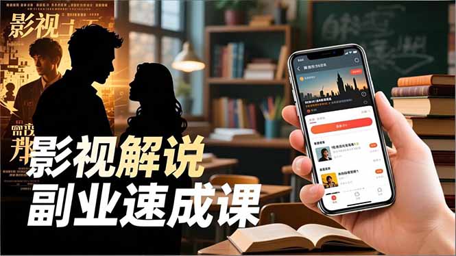 Tk影视解说副业速成课，软件安装、全流程实操、爆款预设，新手两周变现-北风网赚