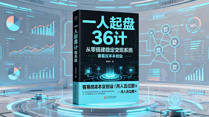 一人起盘36计：从零搭建稳定变现系统，实现低成本创业，月入五位数+-北风网赚