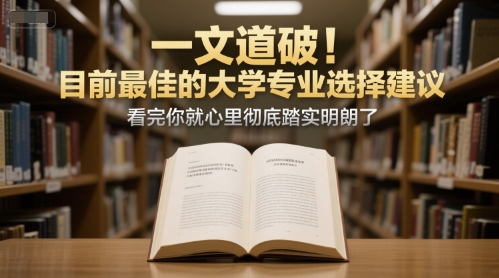 付费文章：一文道破！目前最佳的大学专业选择建议，看完你就心里彻底踏实明朗了-北风网赚