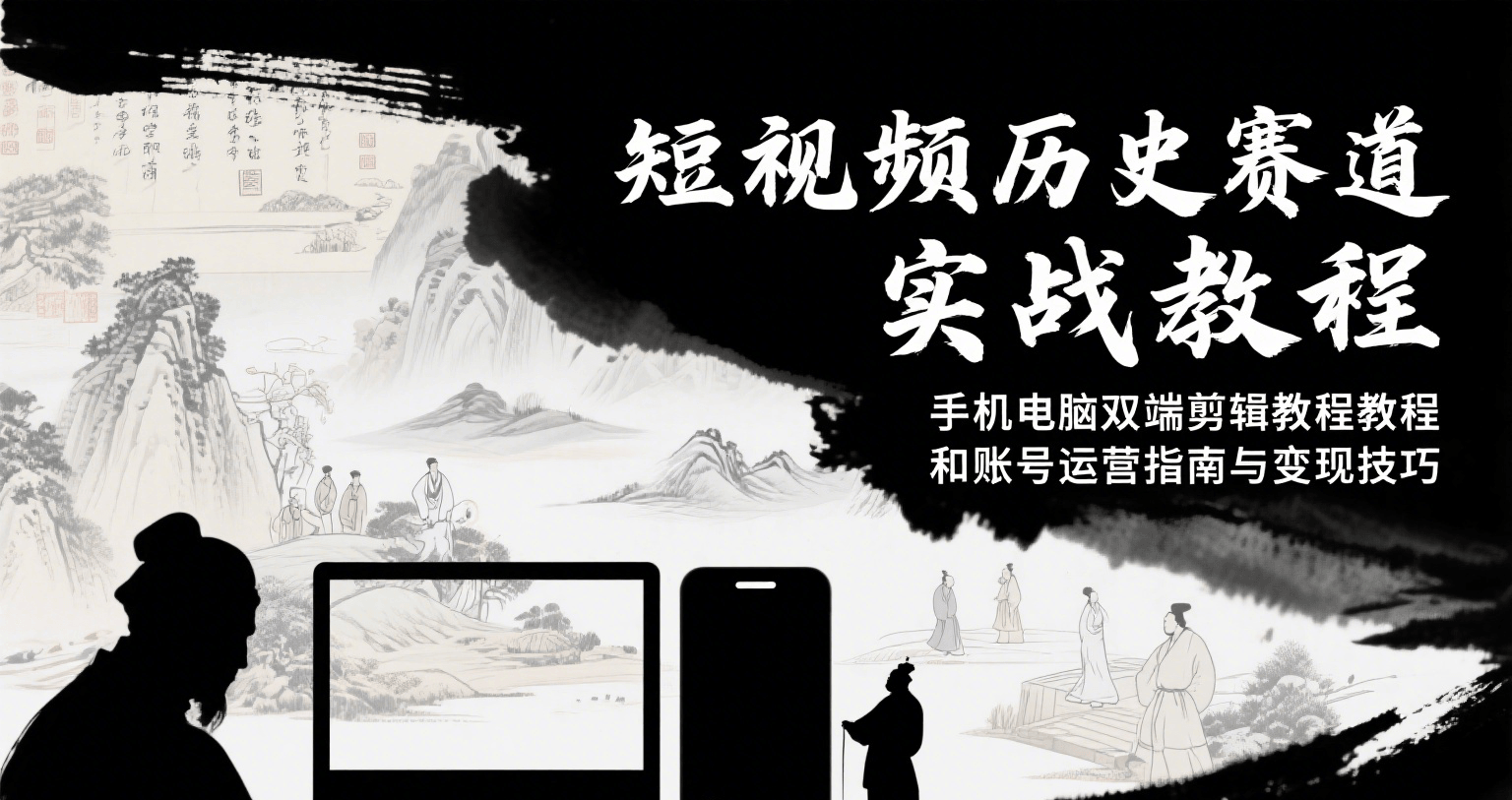 短视频历史赛道实战教程，手机电脑双端剪辑教程和账号运营指南与变现技巧-北风网赚