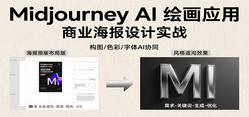 Midjourney AI绘画应用，关键词指令解析、漫画头像制作、海报设计、3D人物生成等-北风网赚