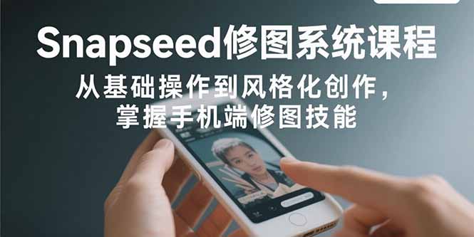 Snapseed修图系统课程：从基础操作到风格化创作，掌握手机端修图技能-北风网赚