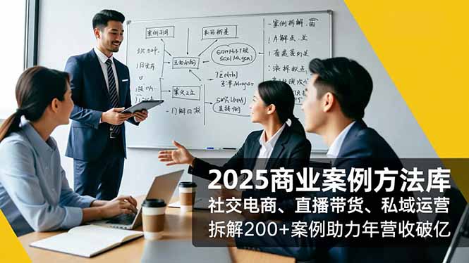 2025商业案例方法库，社交电商、直播带货、私域运营，拆解200+案例助力年营收破亿-北风网赚